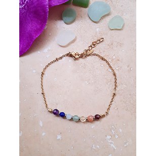 Bracelet POINTS 7 Chakras - Pierres naturelles -