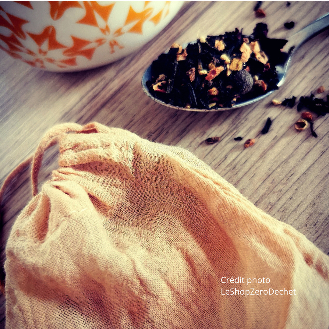 Sachet de thé lavable Box d’emballages alimentaires réutilisables - présentation Le Shop Zéro Déchet