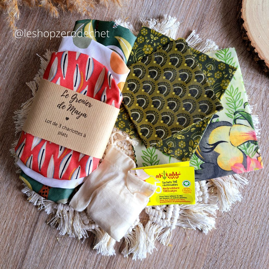 Trio d'emballages alimentaires réutilisables et artisanaux1 Le Shop zéro Déchet