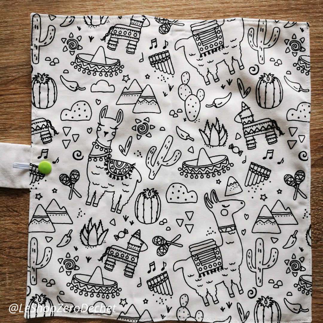 Feuille de coloriage lavable et fait main - motif Lama 2