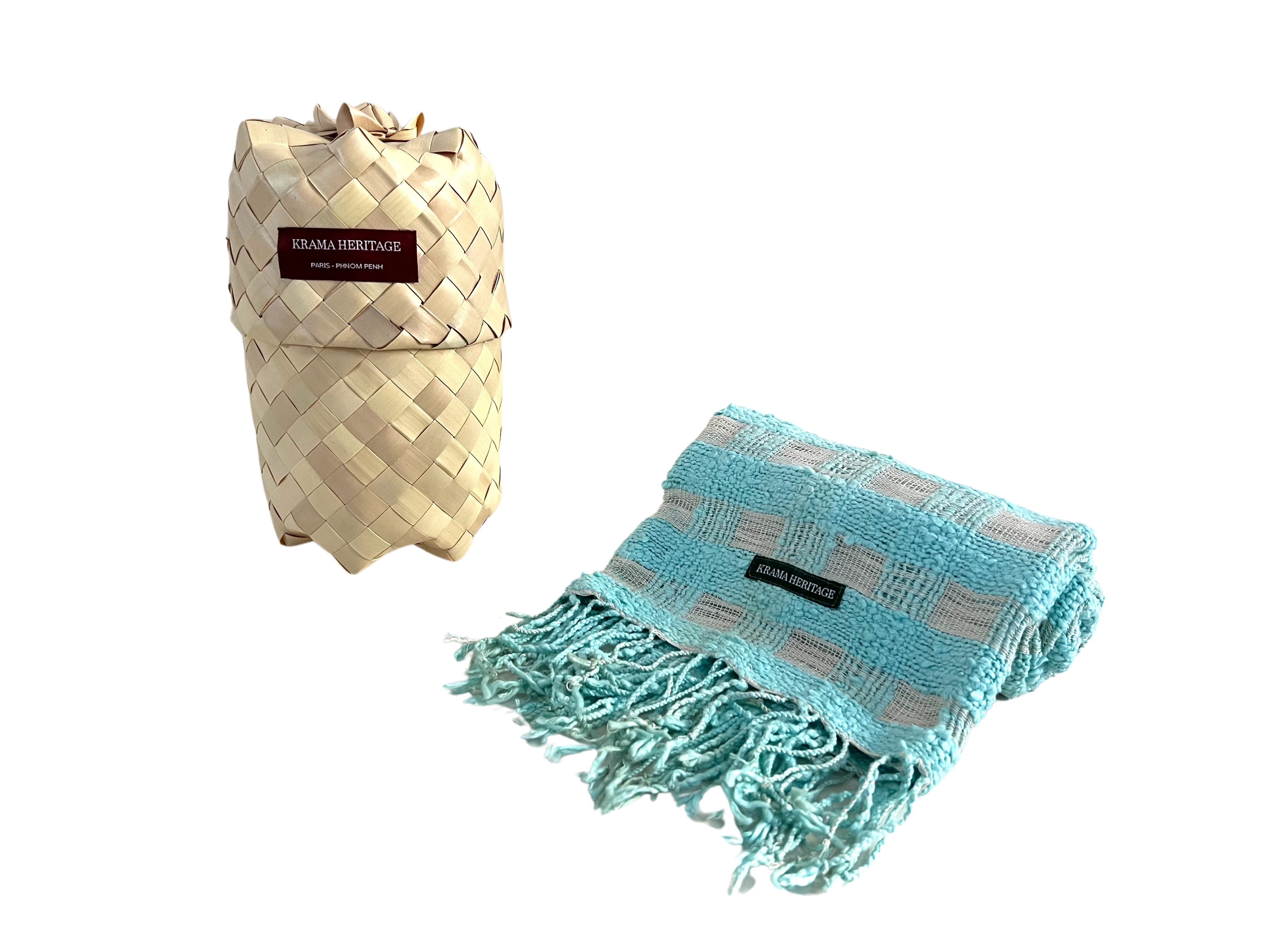 Le Krama Naturel Turquoise 10