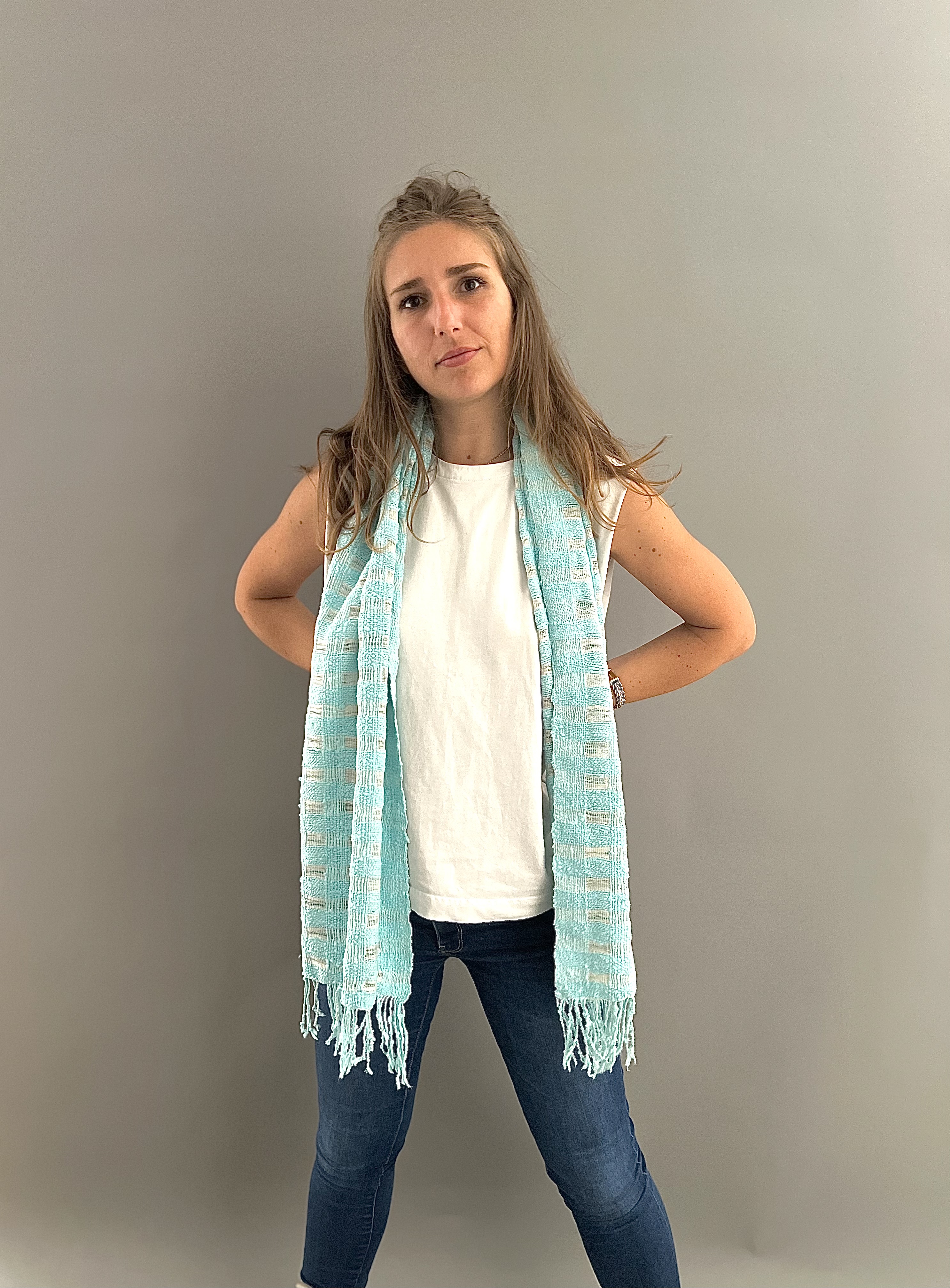 Le Krama Naturel Turquoise 2