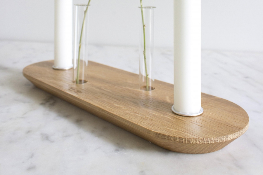 bougeoirs en trois ilots distincts en chêne massif