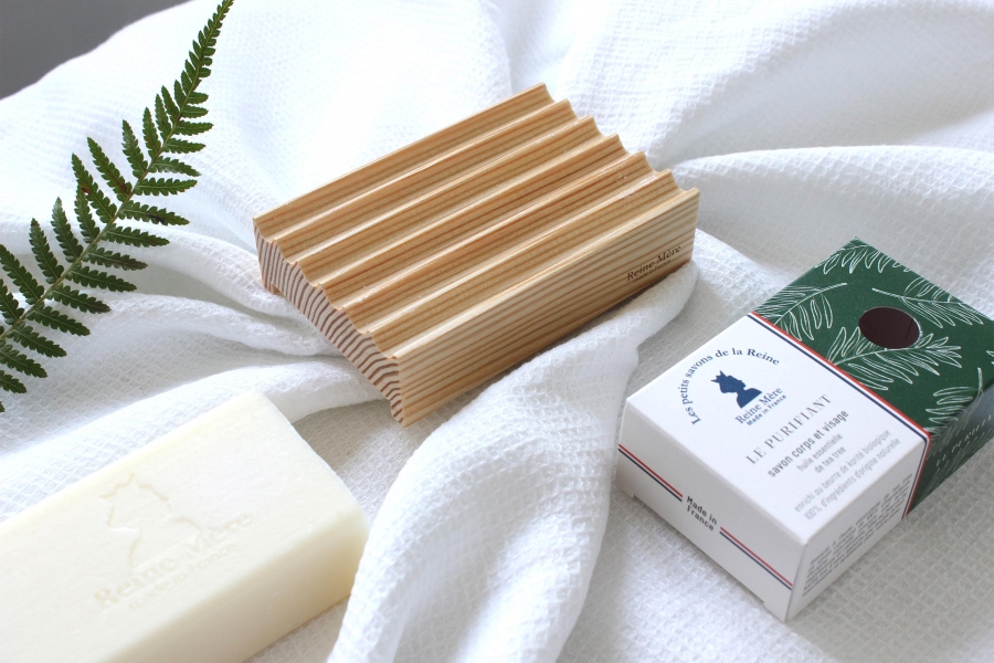 porte-savon en bois de mélèze résistant à l'eau