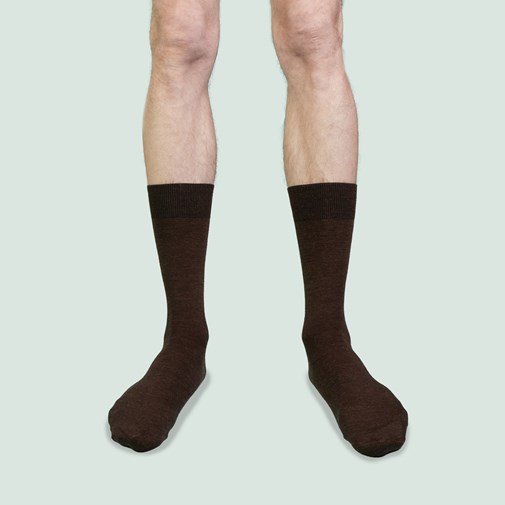 Chaussettes en laine mérinos marron