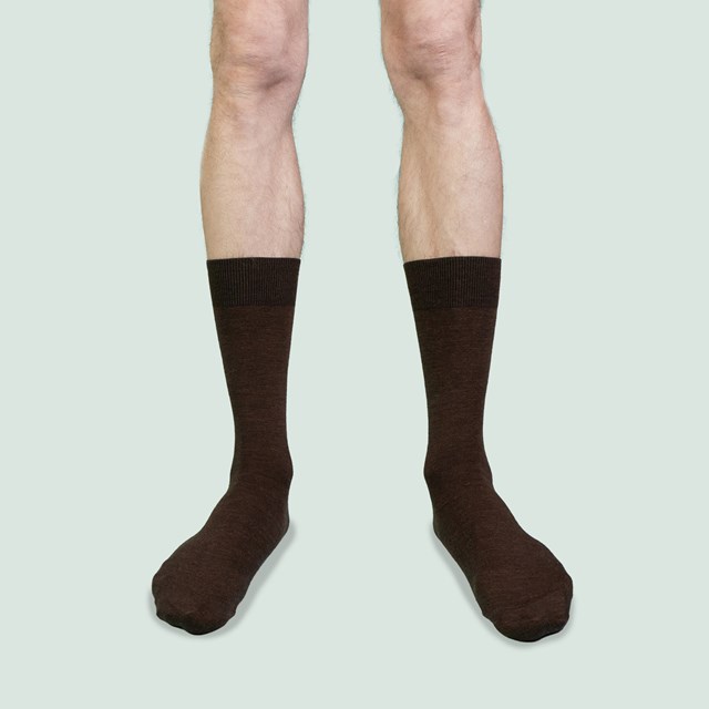 Chaussettes marron en laine mérinos pétrone