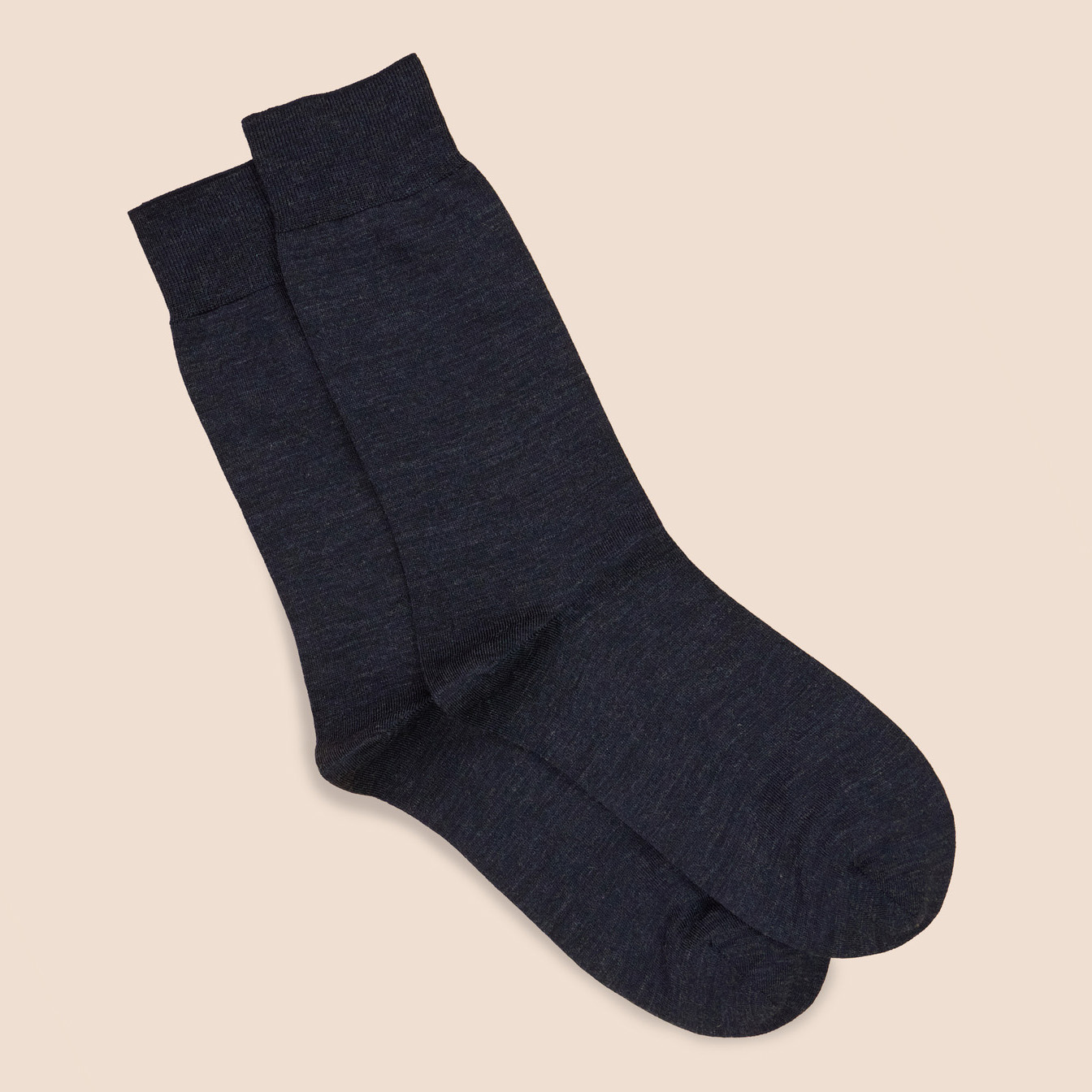 Chaussettes bleu chiné en laine mérinos pétrone