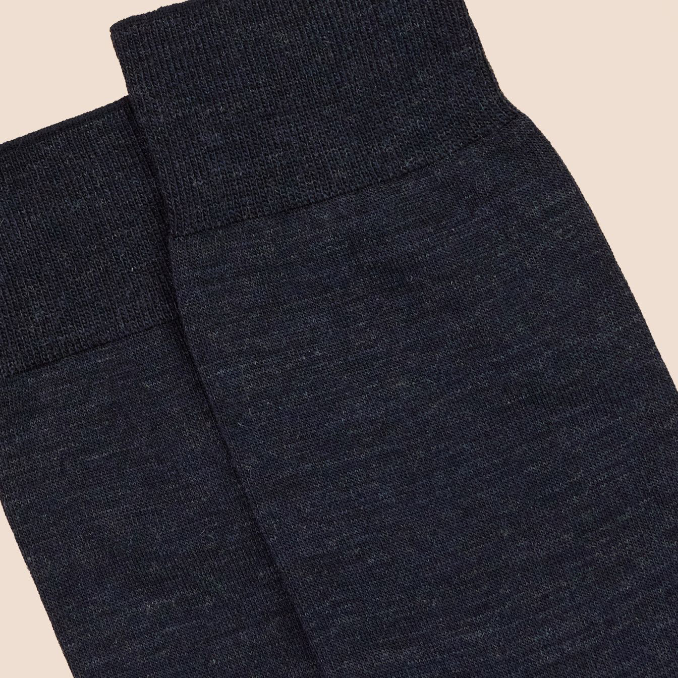 Chaussettes bleu chiné en laine mérinos pétrone