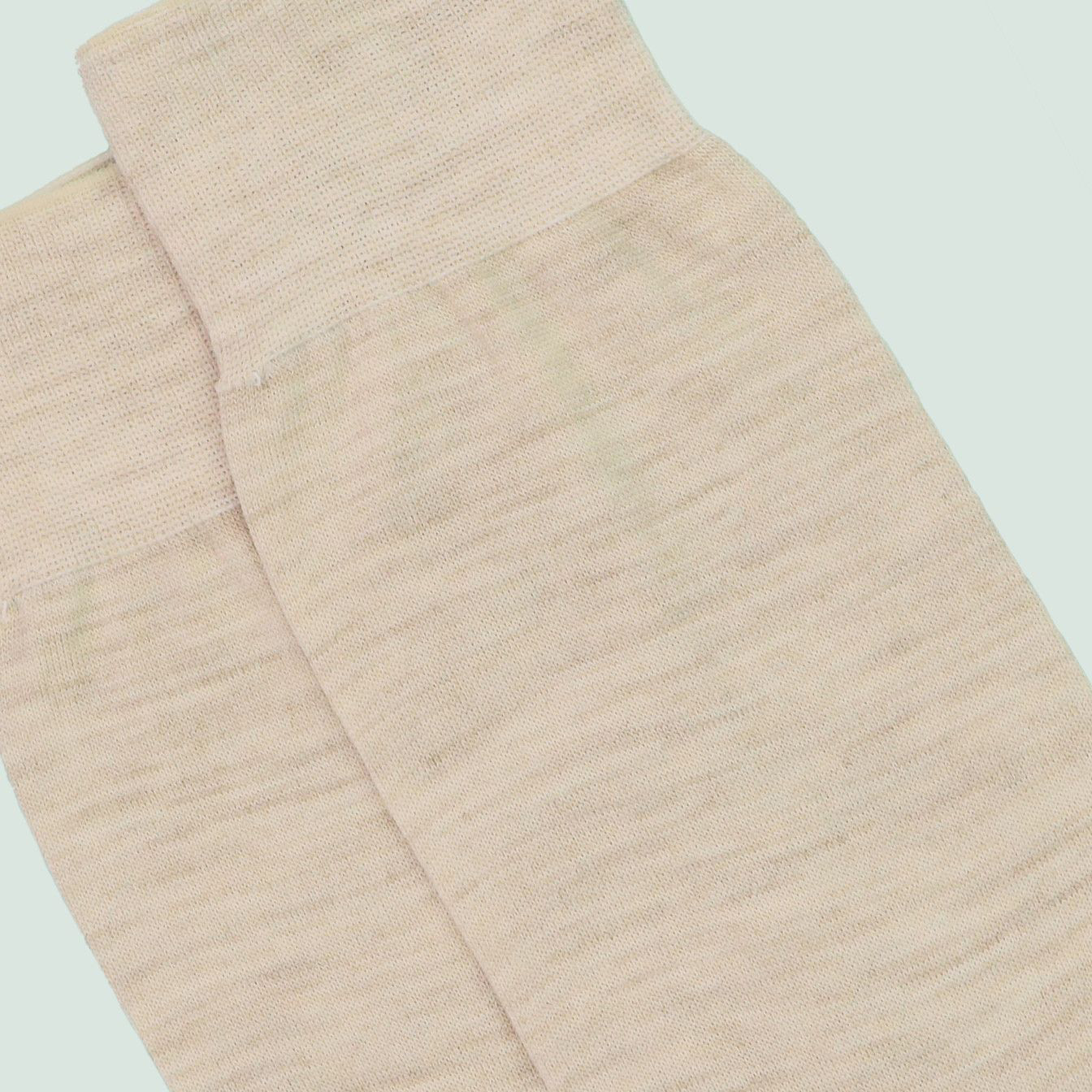 Chaussettes beige en laine mérinos pétrone