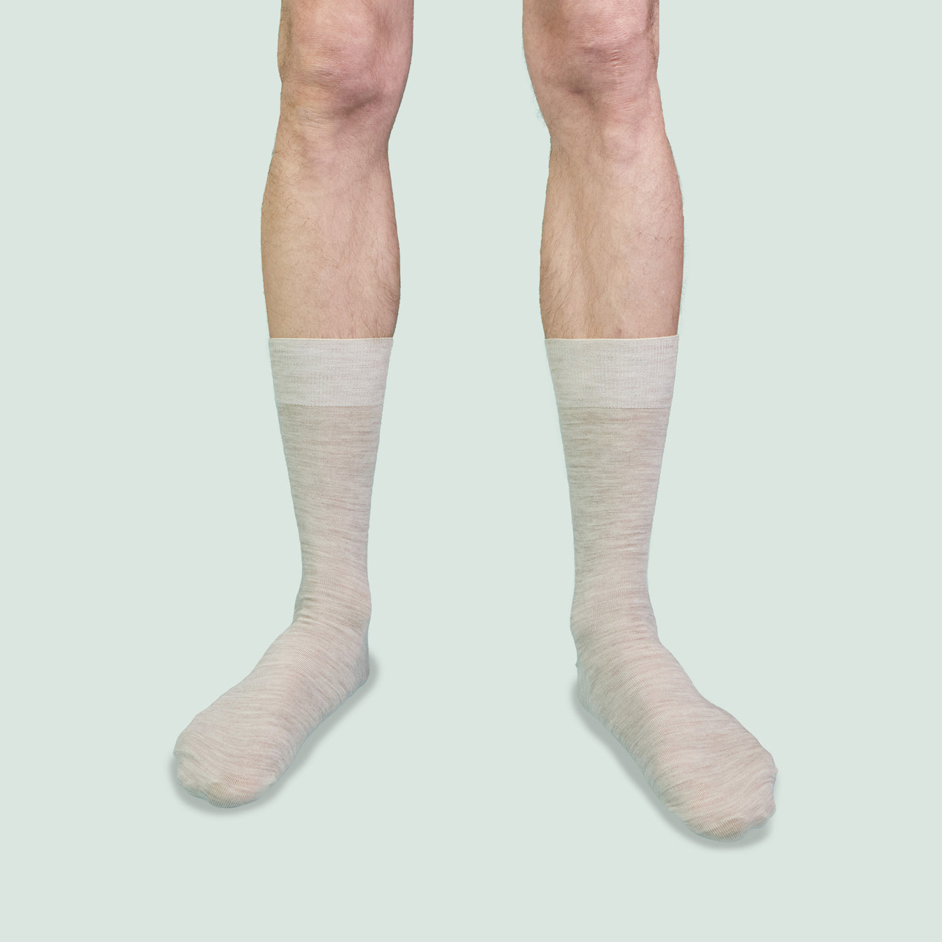 Chaussettes beige en laine mérinos pétrone