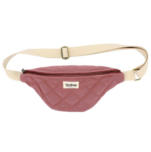 Sac banane matelassée OLIVIA, rose blush , coton bio