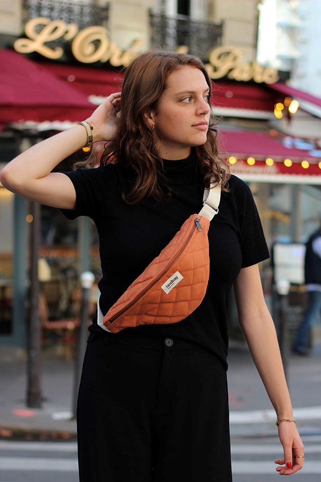Sac banane matelassée OLIVIA, sienne , coton bio 3