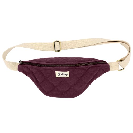 Sac banane matelassée OLIVIA, prune , coton bio