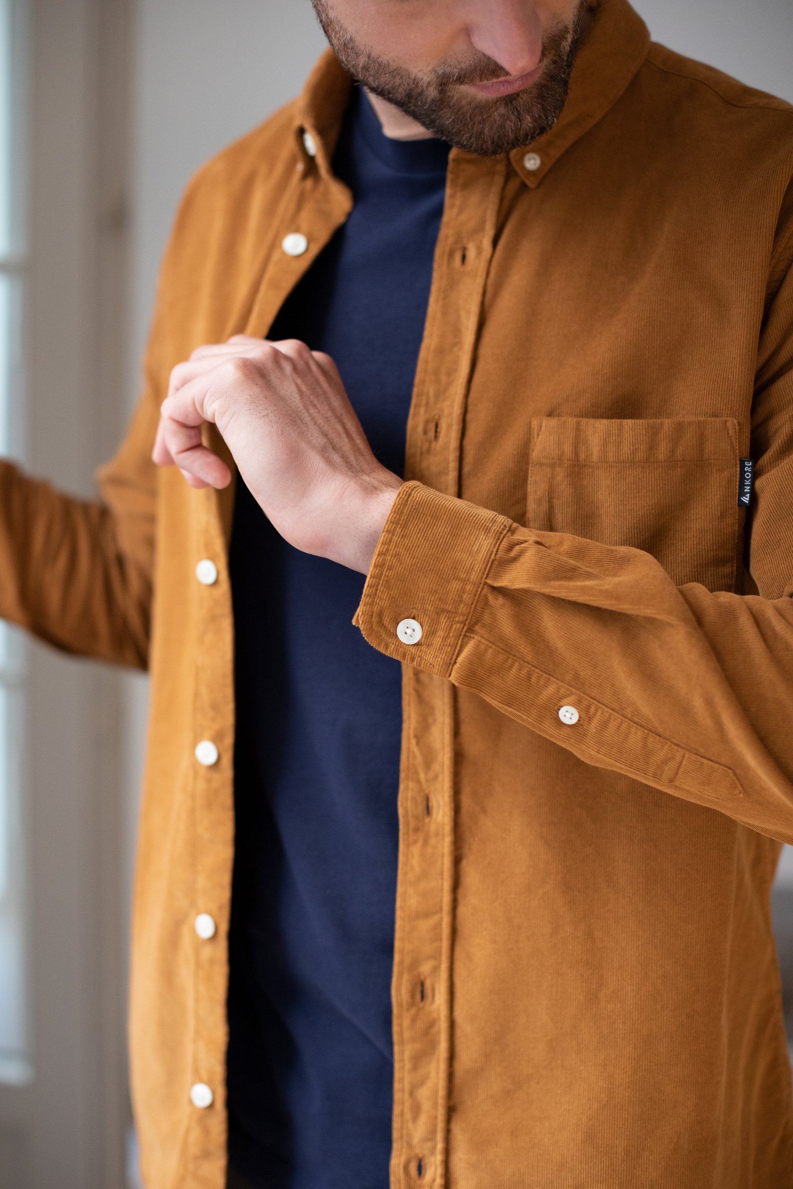 Chemise Velours Coton bio - Camel 4