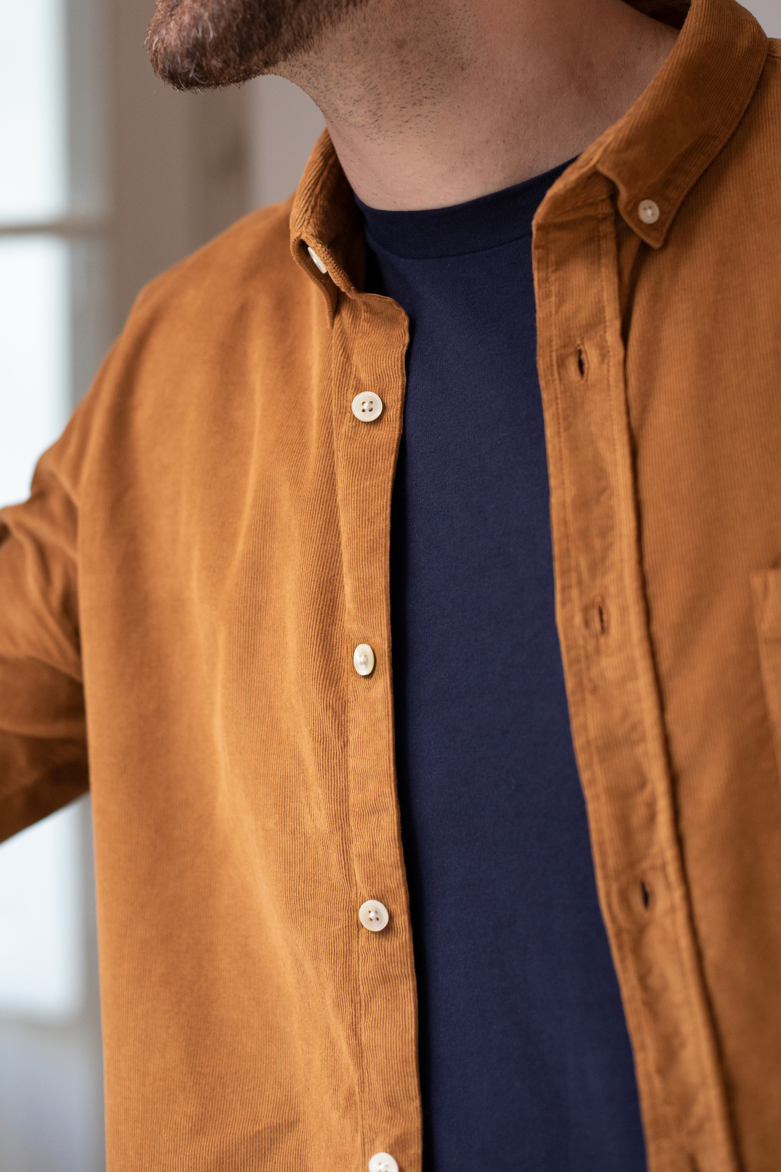 Chemise Velours Coton bio - Camel 5