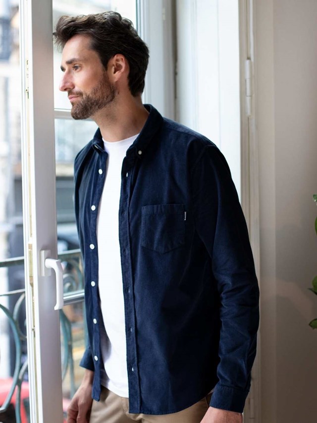 Chemise Velours Coton bio - Bleu Marine 2