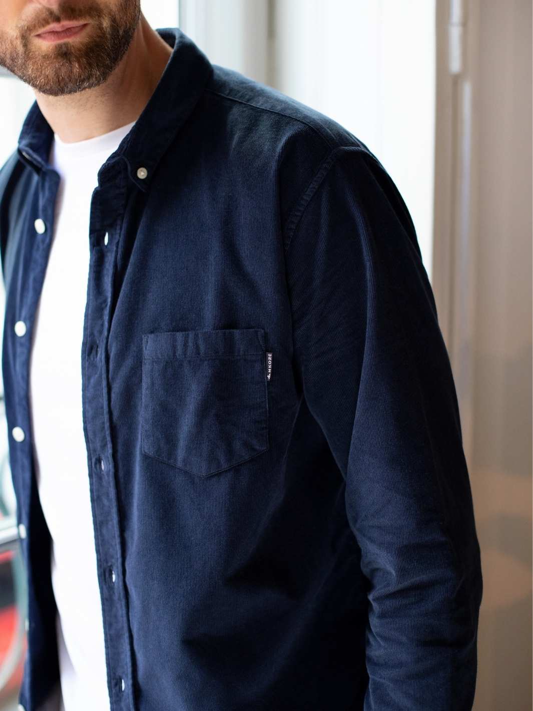 Chemise Velours Coton bio - Bleu Marine 5