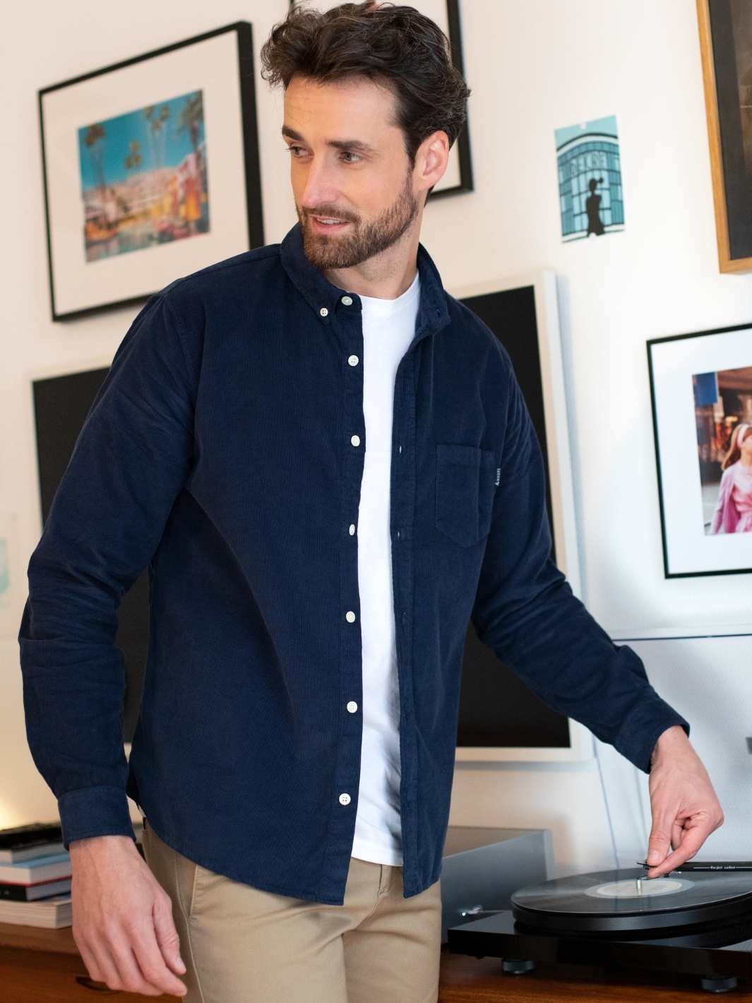 Chemise Velours Coton bio - Bleu Marine 3