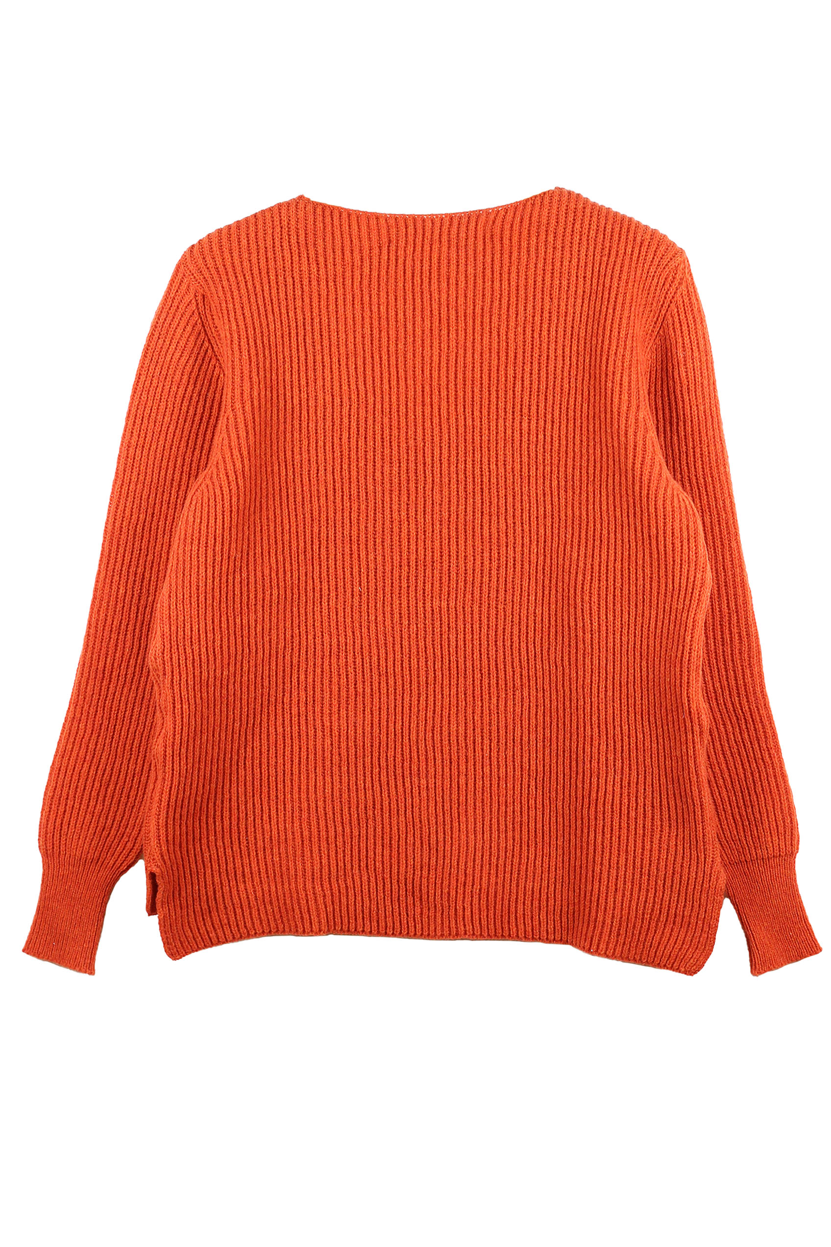 Pull Ficus orange , laine 100% recyclée made in France 11