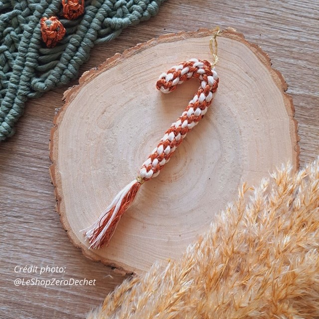 Candy, le sucre d’orge macramé Fait Main, en France - Couleur marron copper