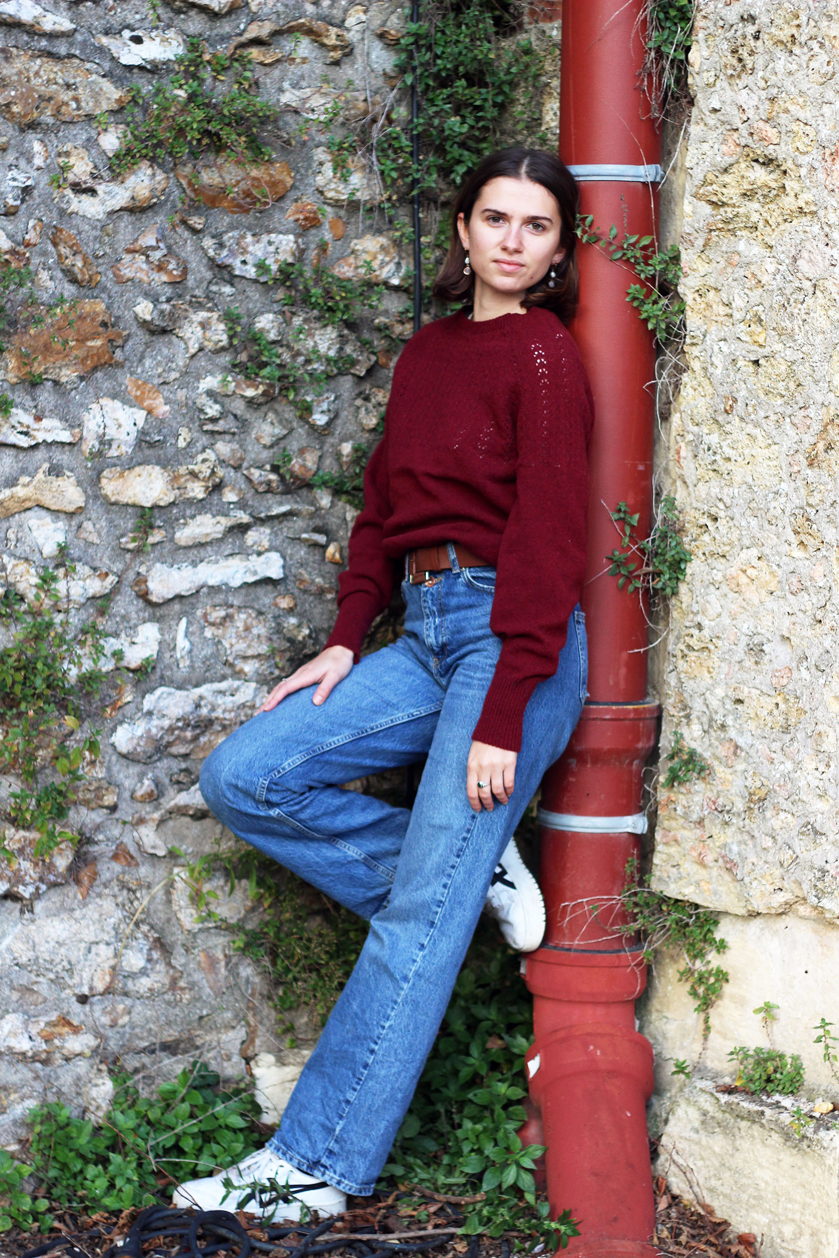 Pull Agave bordeaux en laine recyclée 15