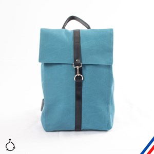 Sac à dos français et upcyclé - toile bleu - livraison offerte