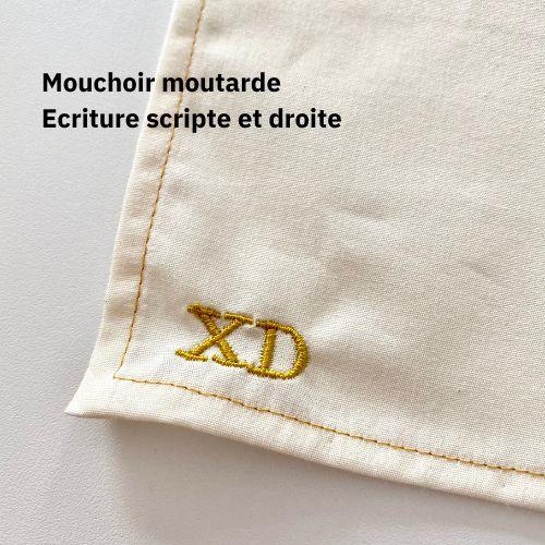 Mouchoir en tissu bio personnalisable - Broderie initiales ernest&lulu 3