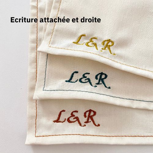 Mouchoir en tissu bio personnalisable - Broderie initiales ernest&lulu 5