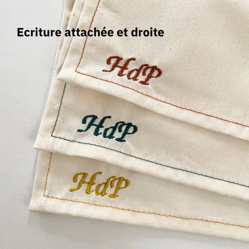 Mouchoir en tissu bio personnalisable - Broderie initiales ernest&lulu 6