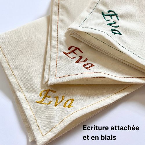 Mouchoir en tissu bio personnalisable - Broderie initiales ernest&lulu 7