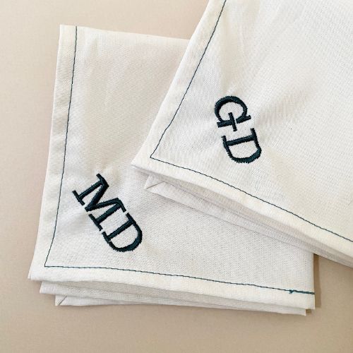 Mouchoir en tissu bio personnalisable - Broderie initiales ernest&lulu 10