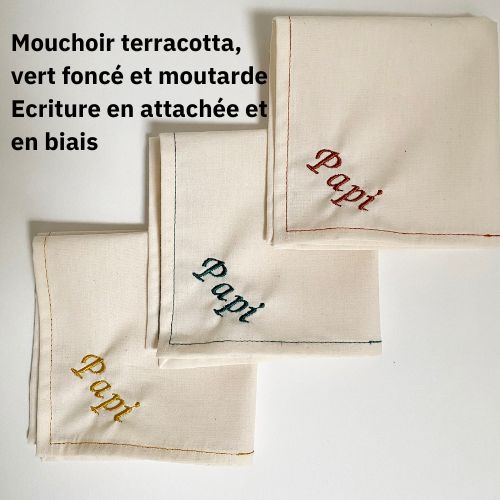 Mouchoir en tissu bio personnalisable - Broderie prénom/mot ernest&lulu 5