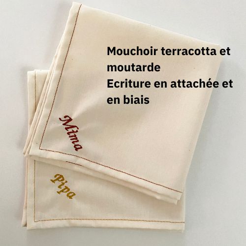 Mouchoir en tissu bio personnalisable - Broderie prénom/mot ernest&lulu 6
