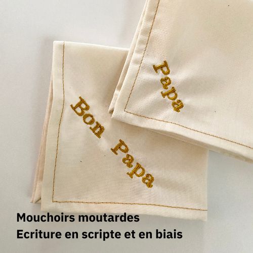 Mouchoir en tissu bio personnalisable - Broderie prénom/mot ernest&lulu 7