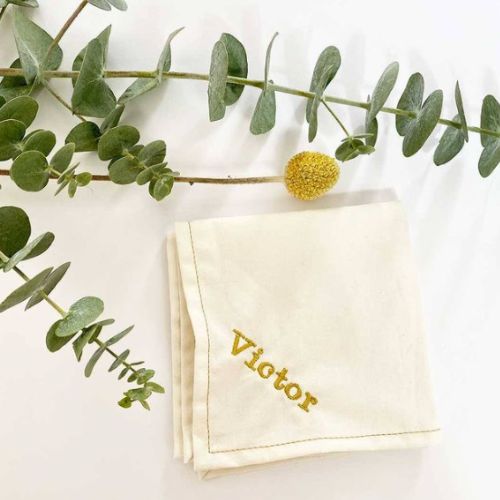 Mouchoir en tissu bio personnalisable - Broderie prénom/mot ernest&lulu 4