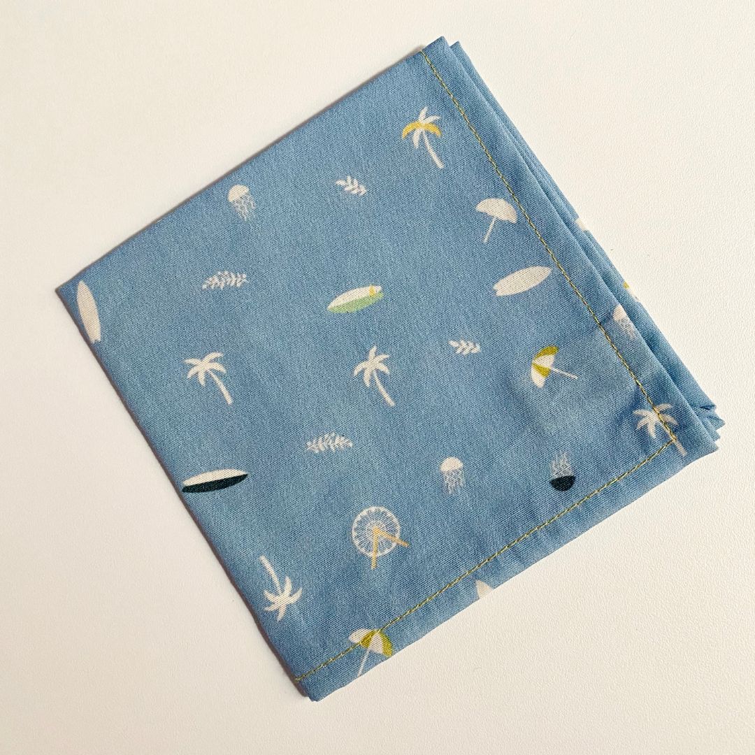Mouchoir en tissu bio - Surf et palmiers 3