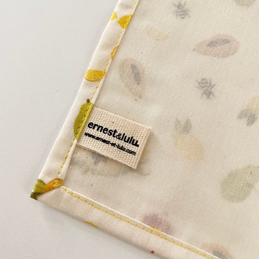 Mouchoir en tissu bio - Agrumes et tournesols 3