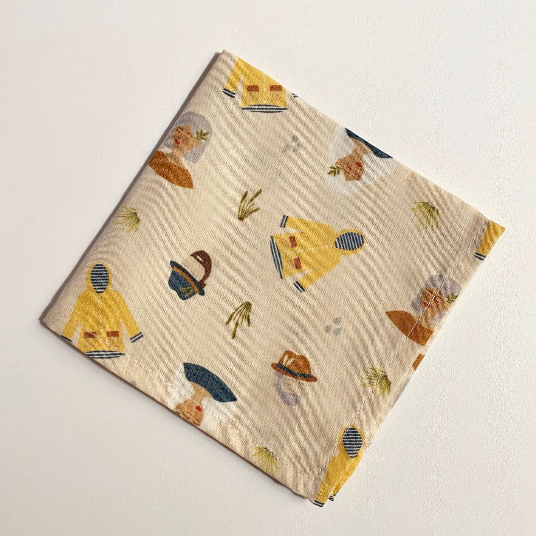 Mouchoir en tissu bio - Cirés jaunes 2