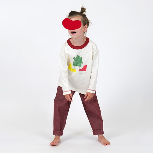 T-shirt manches longues en coton Bio GOTS imprimé “Salad” Halley