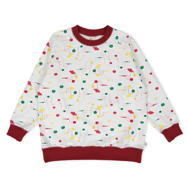 Sweat encolure ronde Imprimé les Oiseaux  en Coton Bio & Coton Recyclé  Jupiter 2