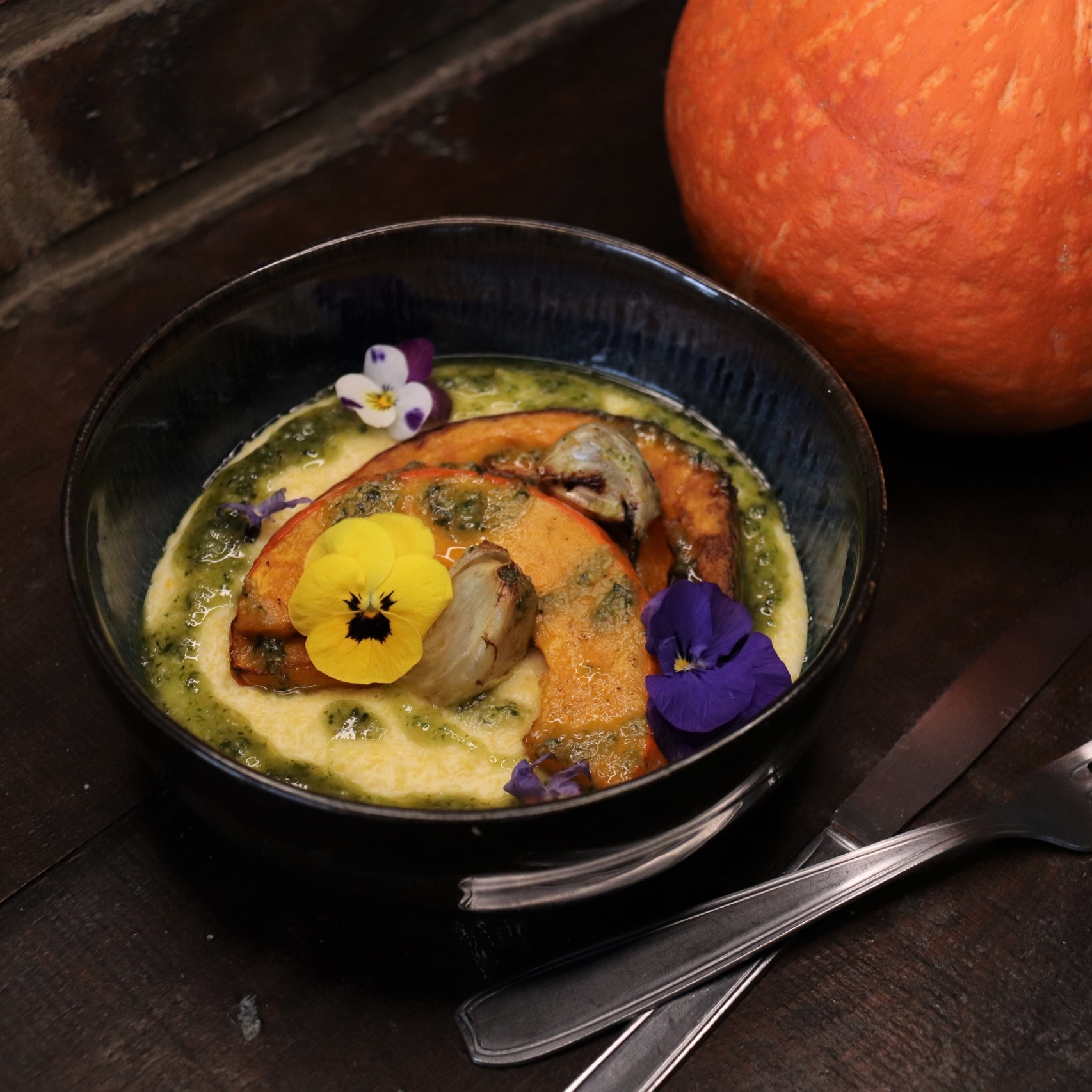 visuel soupe potiron et fleurs