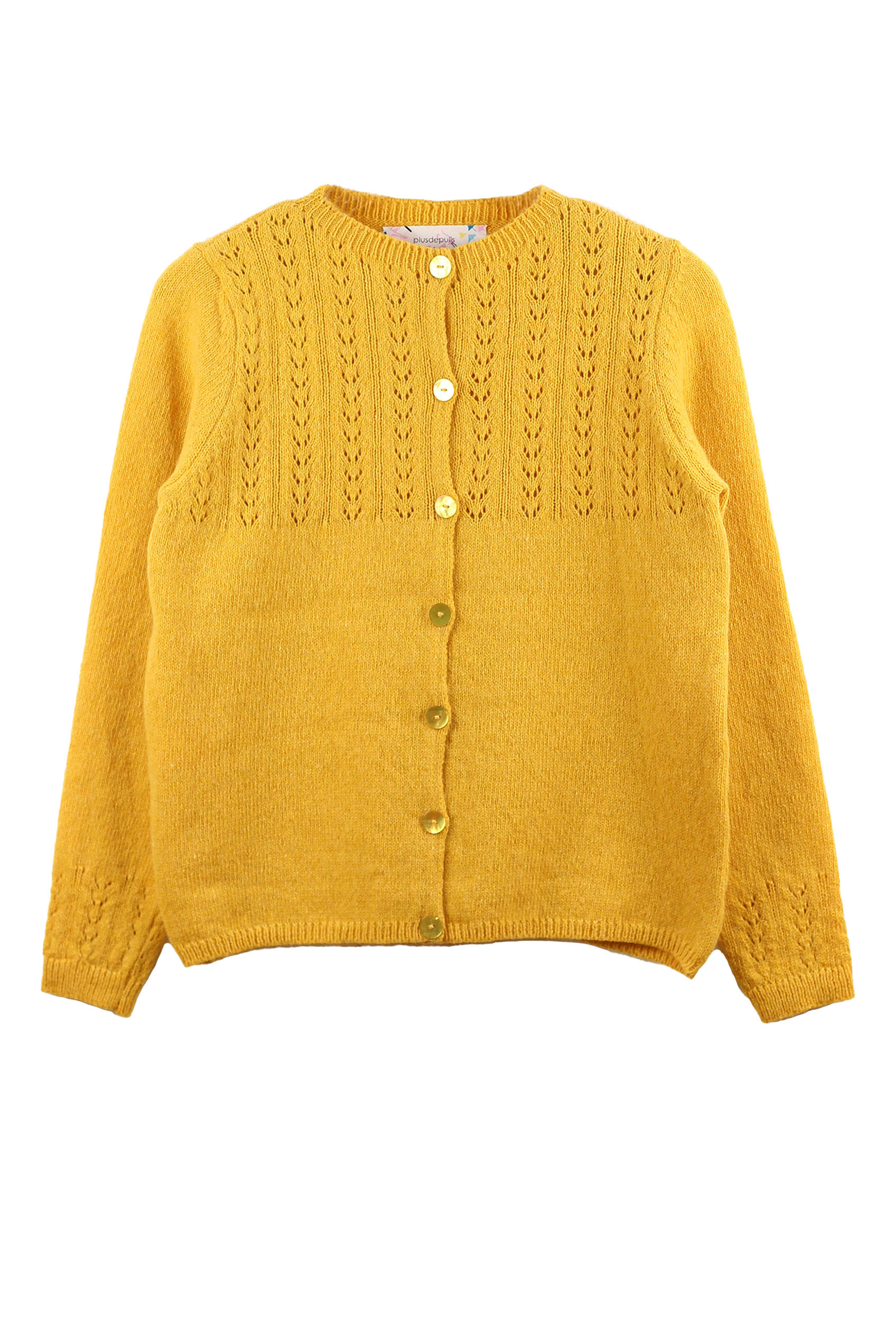 Gilet  Aloé ecru chiné en laine recyclée 100% made in France 8