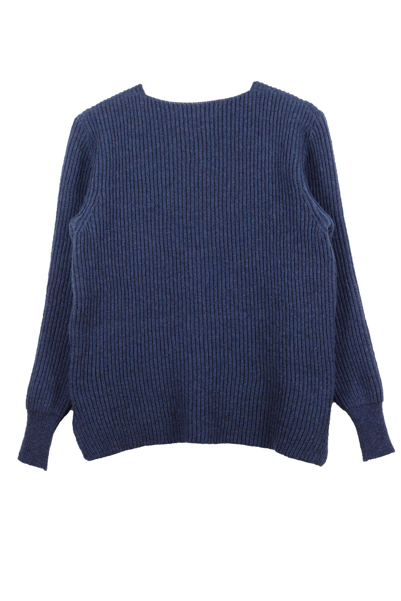 Pull Ficus bleu jean , laine 100% recyclée made in France 15