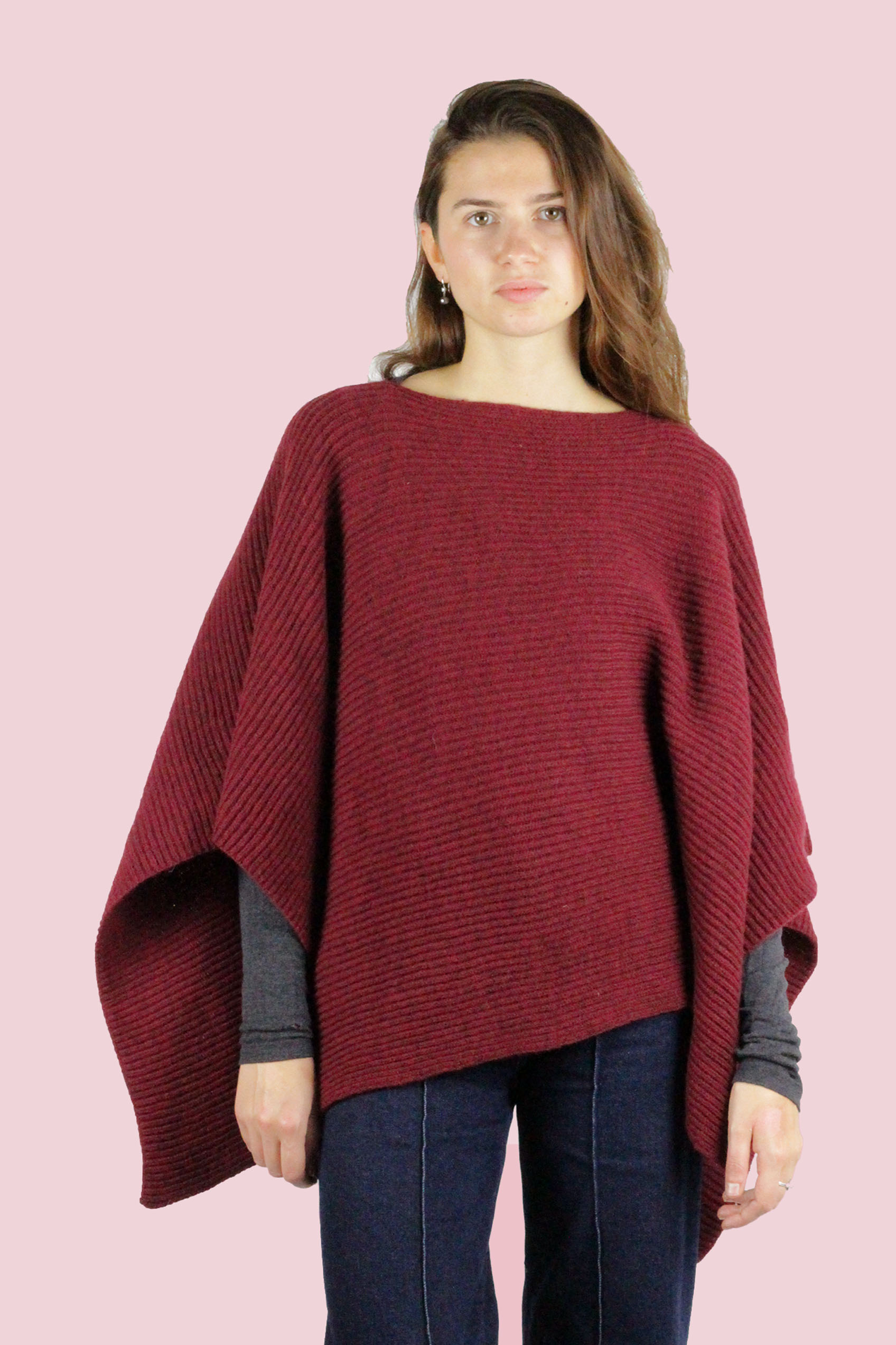 Poncho Sapin - ocre  en laine recyclée 100% made in France 21