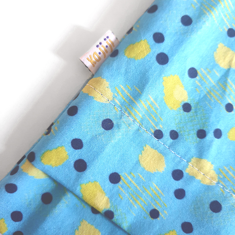 housse de bouillotte sèche aux graines de lin bleu clair