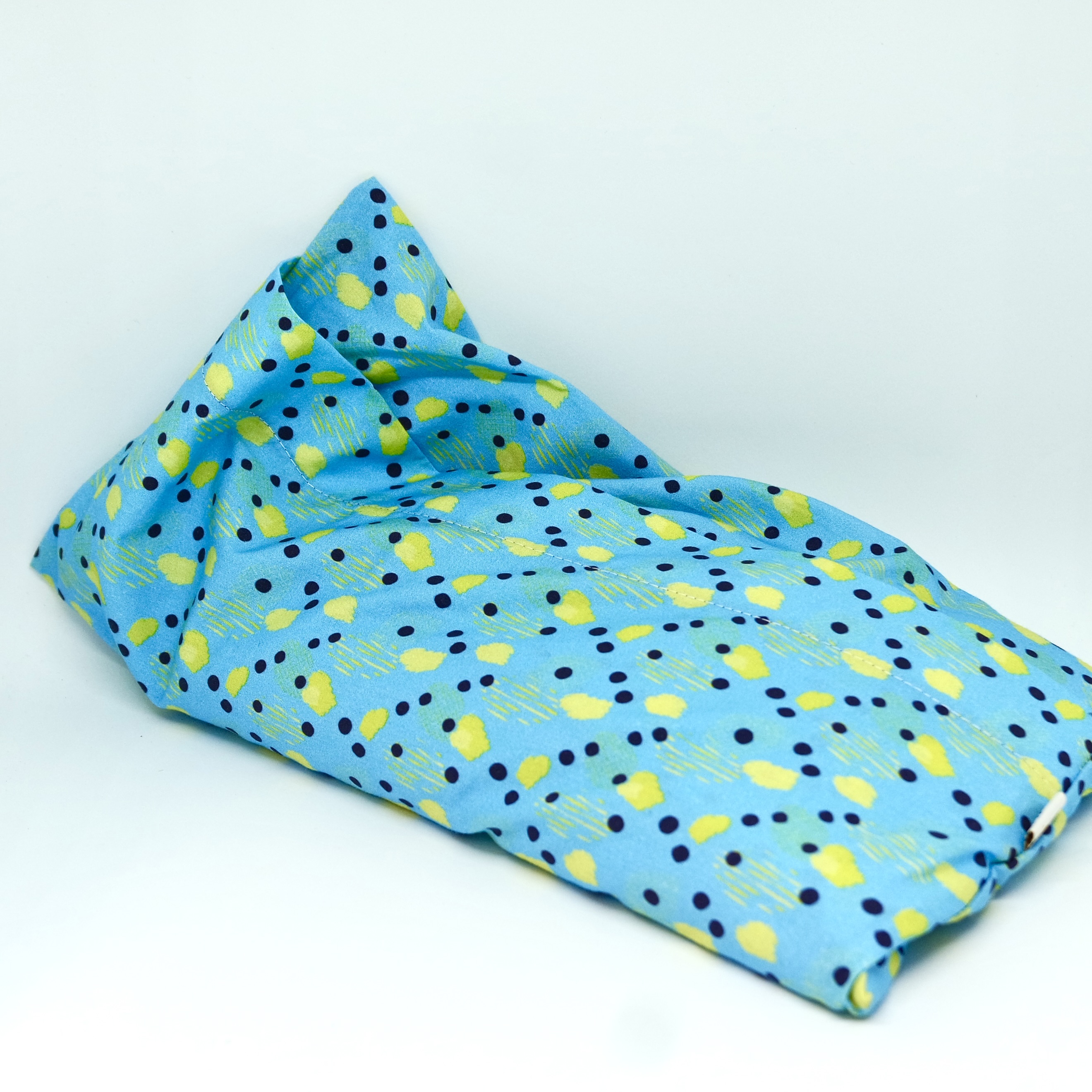 bouillotte sèche aux graines de lin coton bio bleu