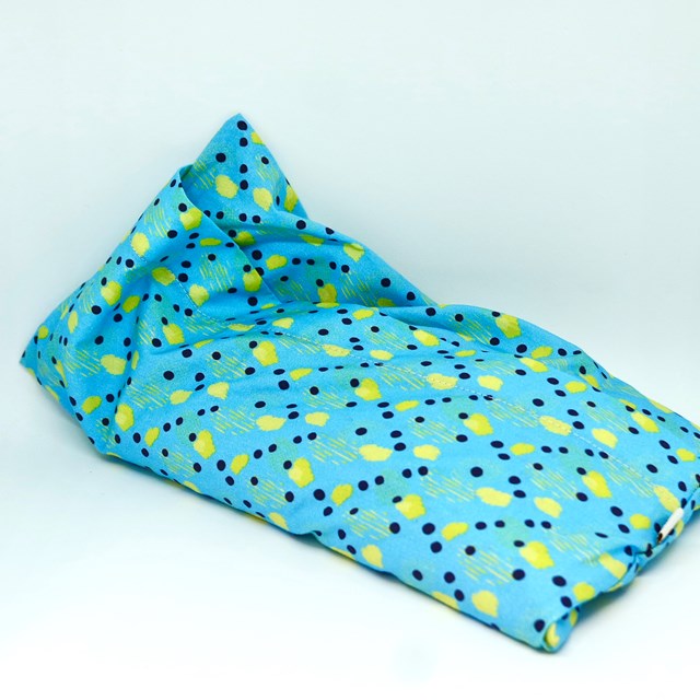 bouillotte sèche aux graines de lin coton bio bleu
