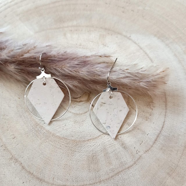 Boucles d'oreilles vegan en liège ou cuir de pomme, Zélie - Idée cadeau 5