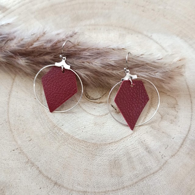 Boucles d'oreilles vegan en liège ou cuir de pomme, Zélie - Idée cadeau 7