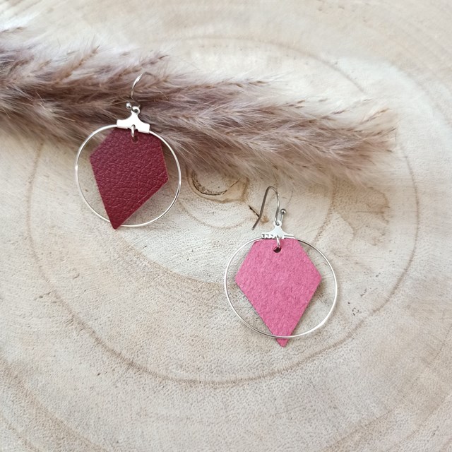 Boucles d'oreilles vegan en liège ou cuir de pomme, Zélie - Idée cadeau 9